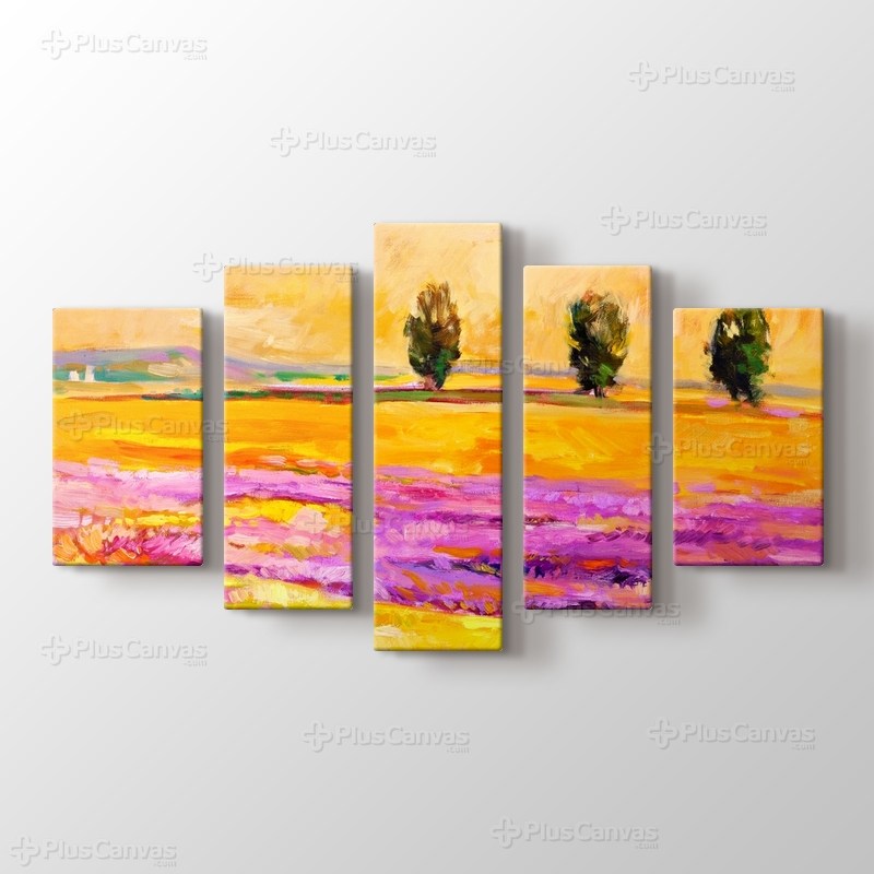 Lavanta Tarlası Yağlı Boya görseli.