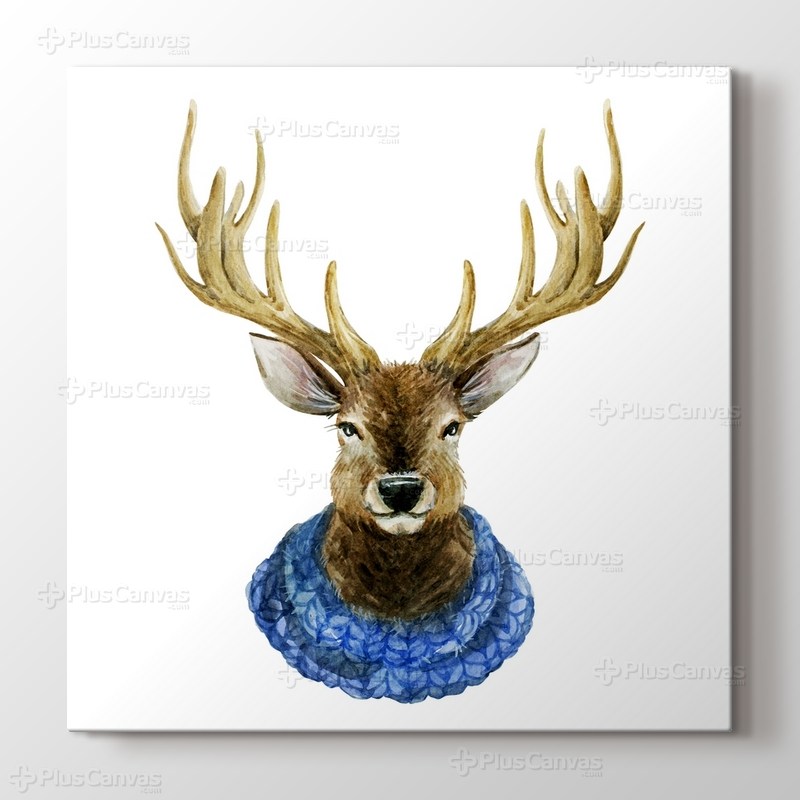 Watercolor Handsome Deer görseli.