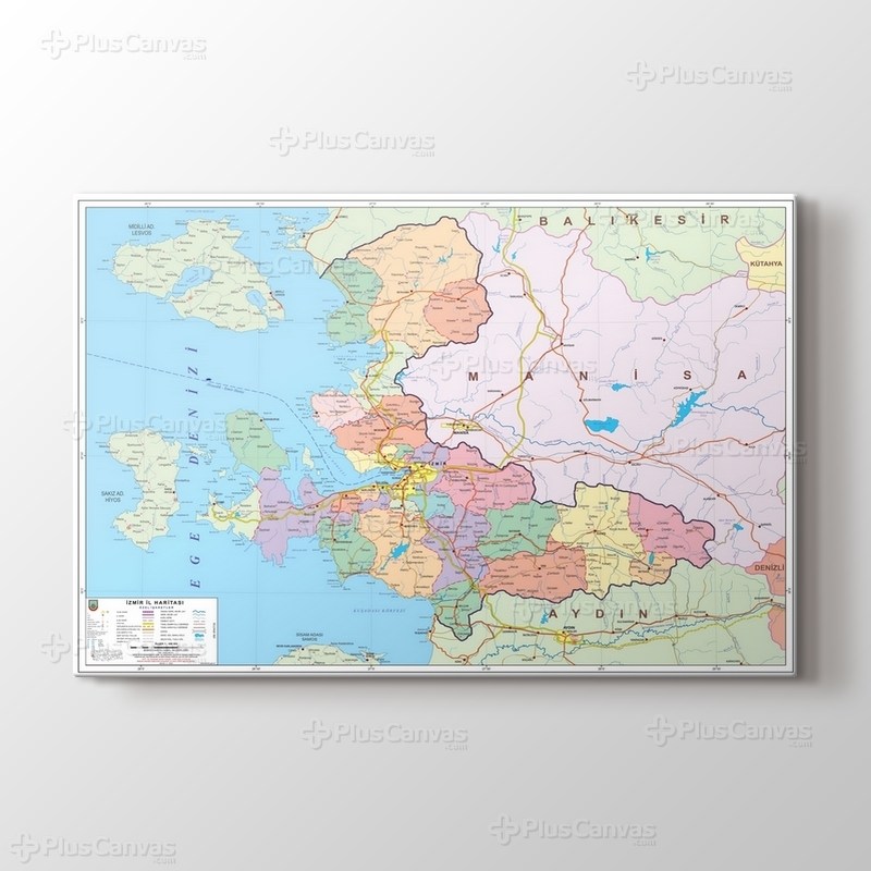 İzmir Mülk İdare İl Haritası görseli.