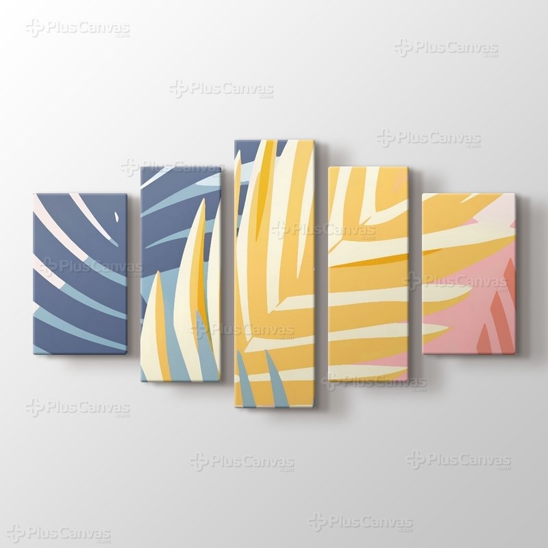 Renkli Palmiye Yaprakları görseli.