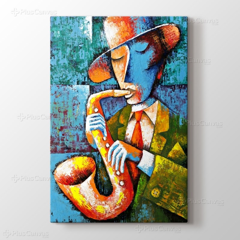 Saksafon sanatçısı Jazz görseli.