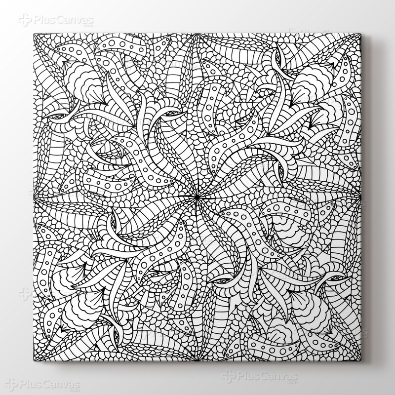 Yaprak desenli boyama tablo görseli.