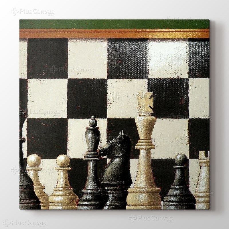 Satranç Yağlıboya Tablo görseli.