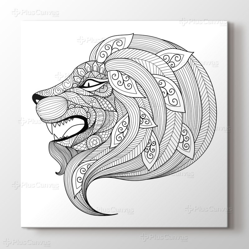 Aslan boyama tablo görseli.