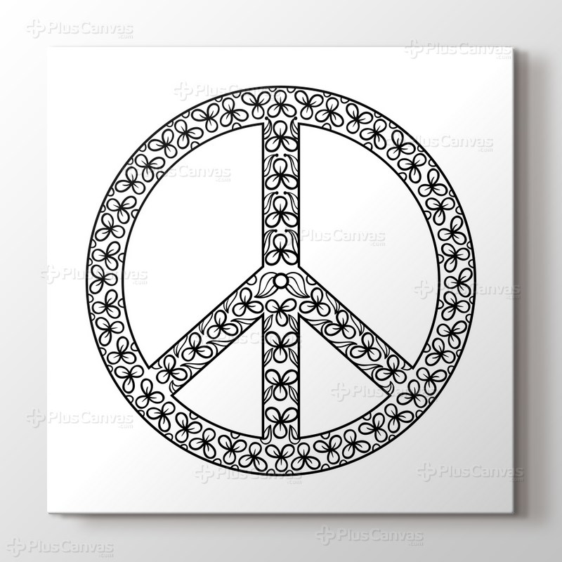Barış sembolü boyama tablo görseli.