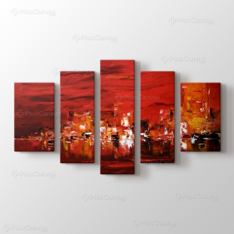 Yağlıboya Soyut Şehir görseli.