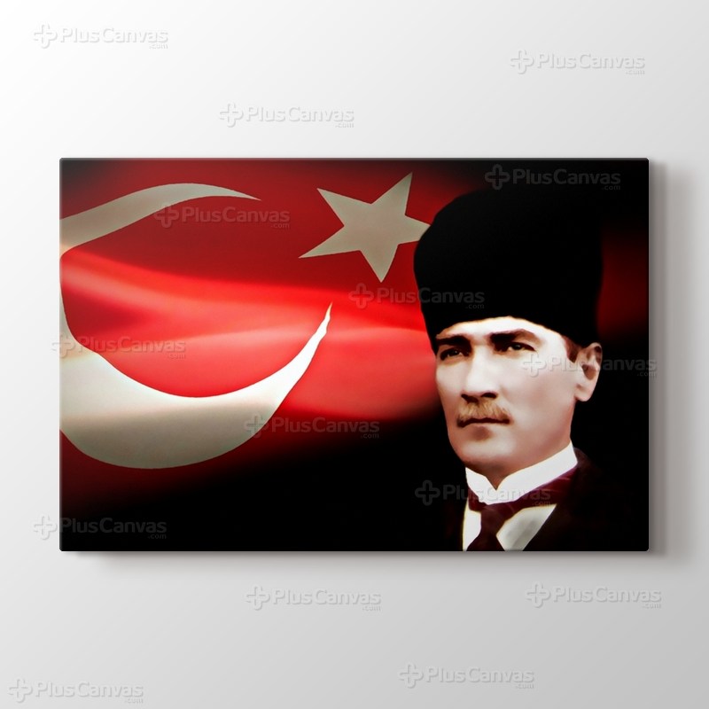 Atatürk ve Türk Bayrağı görseli.