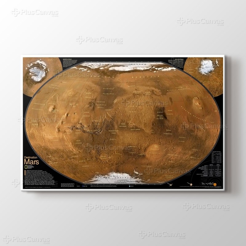 Mars Yüzey Haritası görseli.