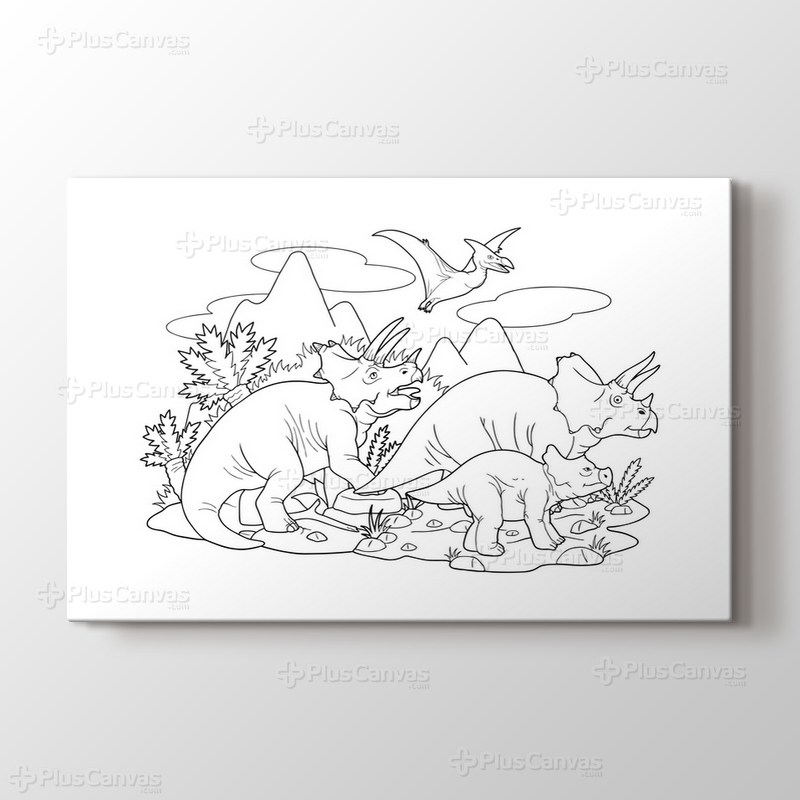 Dinozor boyama tablo görseli.