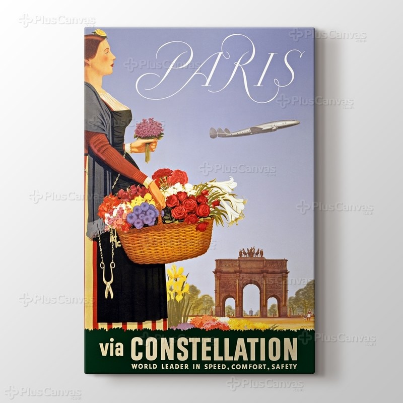 Paris Vintage Havayolu Posteri görseli.