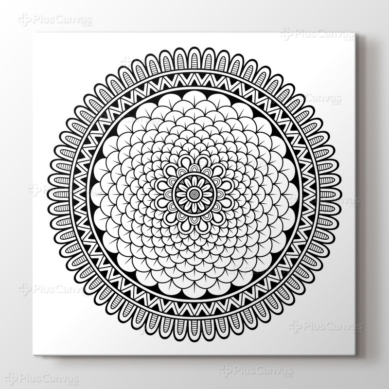 Radyal desenli mandala tablo görseli.