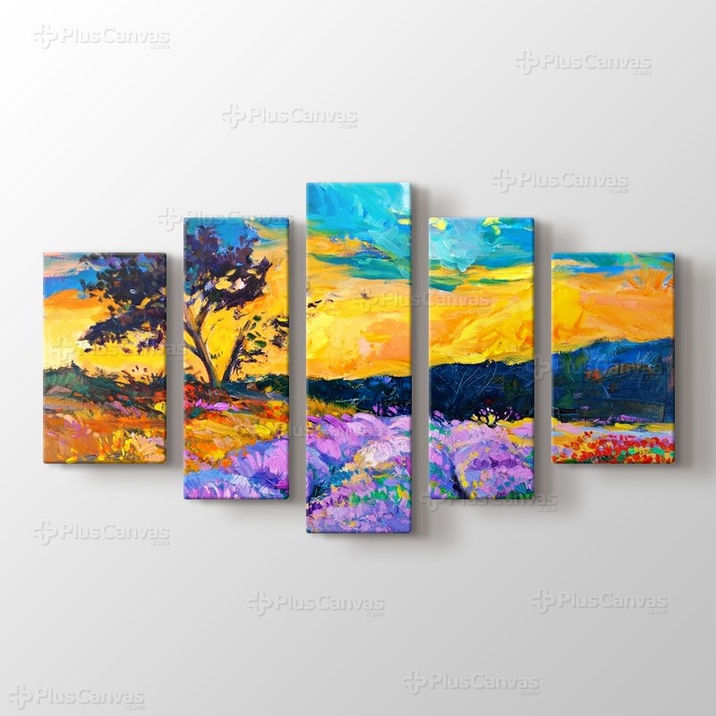 Lavanta Tarlası Yağlı Boya görseli.