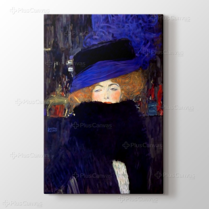 Lady with Hat and Feather Boa görseli.