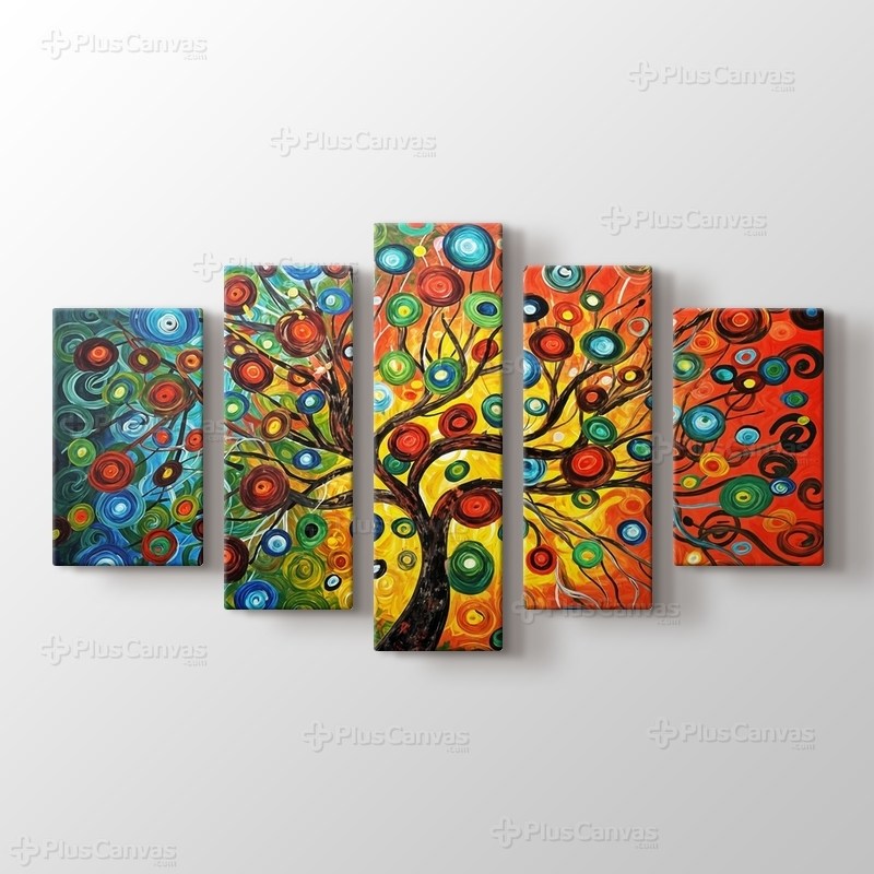 Renkli Soyut Ağaçlar - Abstract Tree görseli.