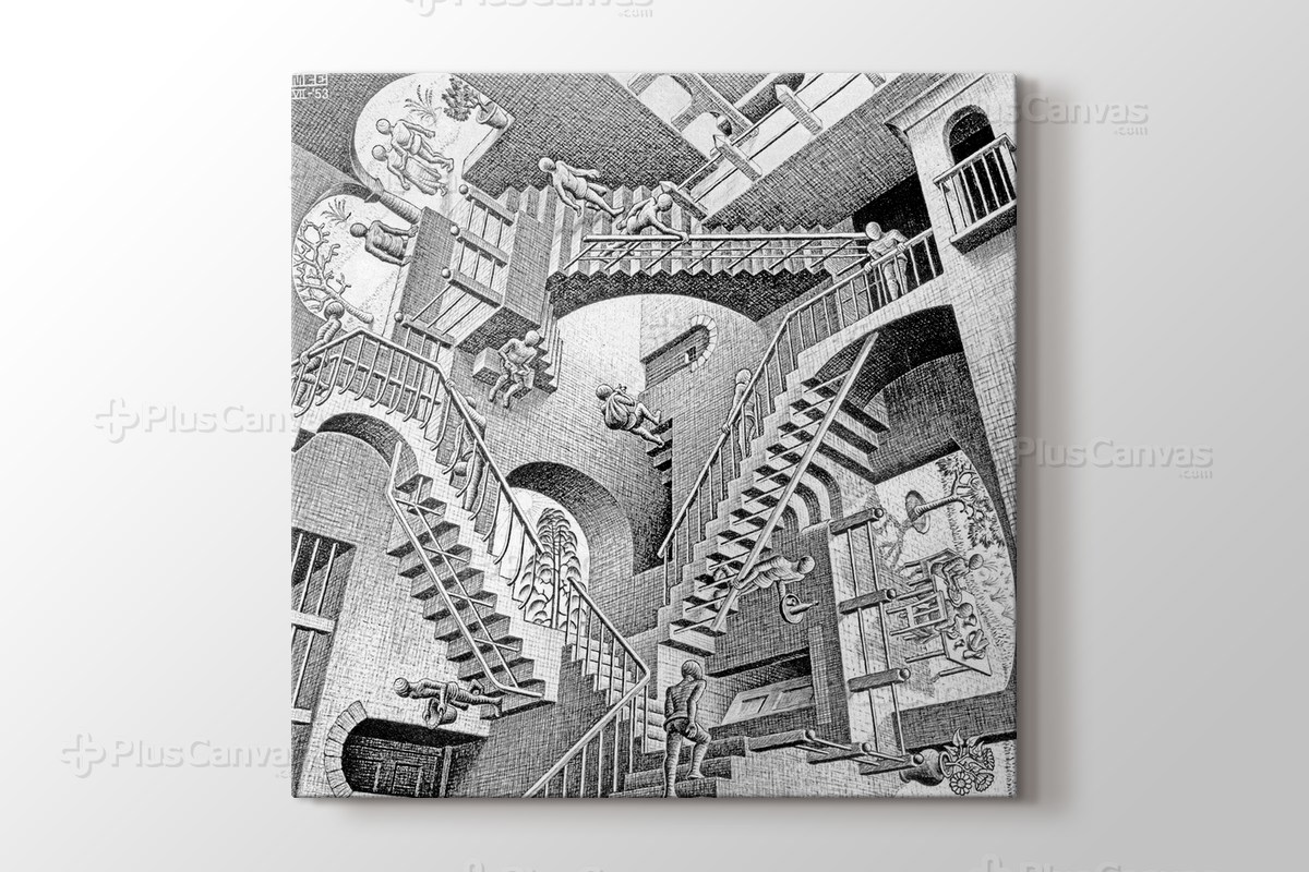 Relativity MC Escher Kanvas Tablo Burada - PlusCanvas