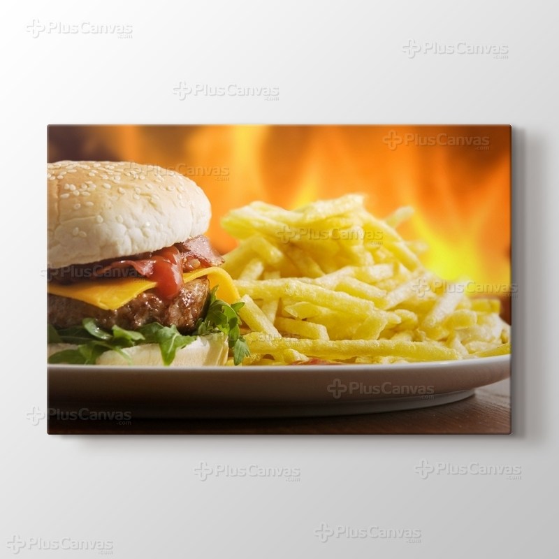 Hamburger ve Patates görseli.